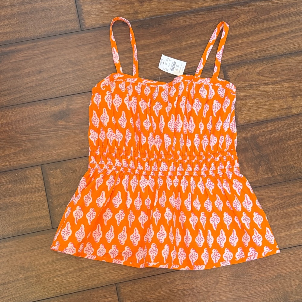 J. Crew Orange and White Tank Top